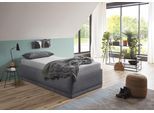 Polsterbett "Texel", grau (anthrazit), B:106cm H:42cm L:206cm, Bezug Bett: Veloursstoff 100% Polyester oder Microfaser (100% Polyester);Bonnell-Federkernmatratze: 51% Polypropylen, 39% Polyester und 10% Baumwolle;Kaltschaummatratze: 100% Polyester, Bezug abnehm- und waschbar bis 60C;Kissenbezug: 100% Polyester, Füllung : 100% Polyester (Hohlfaser), WESTFALIA SCHLAFKOMFORT, Betten, Polsterbett, Kom