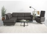 Ecksofa SIT & MORE "Grenoble L-Form mit Federkern", grau (anthrazit), B:247cm H:85cm T:222cm, Sofas, Ecksofa, wahlweise mit Bettfunktion, Bettkasten, Arm- und Kopfteilverstellung