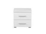 Nachtkonsole HOME AFFAIRE "Uni Nachttisch, Nachtkommode, Nachtschrank, Beistelltisch, Kommode", opaque weiß, B:44,5cm H:43cm T:33,5cm, Sideboards, Nachtkonsole, Platzsparend, 2 Schubladen, Griff