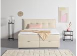 Boxbett HOME AFFAIRE "Kederleicht", beige, B:195cm L:213cm, Komplettbetten, Boxbett, inklusive Bettkasten & Topper, in 4 Breiten und 2 Härtegraden