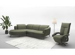 Ecksofa SIT & MORE "Zoe", grün (olive), B:309cm H:87cm T:199cm, 95% Polyester, 5% Polyamid, Sofas, Ecksofa, ink.Sitztiefenverstellung, wahlweise mit Kopfteilverstellung