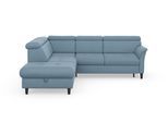 Ecksofa SIT & MORE "Marano L-Form", blau (hellblau), B:252cm T:216cm, 98% Polyester, 2% Polyamid, Sofas, Ecksofa, inklusive Kopfteilverstellung, wahlweise mit Bettfunktion, Bettkasten