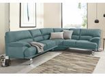 Ecksofa TRENDMANUFAKTUR "Cecilia II, in italienischen Design, bequem, hoher Sitzkomfort, L-Form", grün (mint), B:280cm H:87cm T:240cm, Microfaser Vintage (100% Polyester);Struktur (100% Polyester);Struktur fein (100% Polyester), Sofas, Ecksofa, extrabreite Armlehnen für noch mehr Sitzkomfort