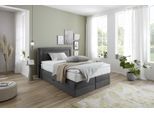 Boxspringbett, grau (anthrazit), B:155cm L:210cm, WESTFALIA SCHLAFKOMFORT, Komplettbetten, Boxspringbett, wahlweise mit Bettkasten und Topper