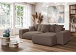 Ecksofa HOME AFFAIRE "LAKESIDE mit Bettfunktion und Bettkasten, B/T/H 257/166/84 cm", braun, B:256,5cm H:84cm T:166cm, 100% Polyester, Sofas, Ecksofa, L-Form, Recamiere beidseitig montierbar, mit Wellenunterfederung