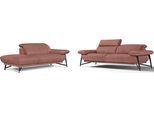 Sofa EGOITALIANO "Anais, Design mit hohem Sitzkomfort, Fußfarbe schattengrau", braun (cedar wood), Sofas, Luxus-Microfaser, Ottomane Armlehne rechts, Sofa, Set, Kopfteil verstellbar, Luxus-Microfaser, cedar wood