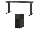 Büromöbel-Set GERMANIA "Mailand", grau (graphit), Schreibtisch Breite 160cm Holzwerkstoff Metall, Holzwerkstoff, Metall, Arbeitsmöbel-Sets, Büromöbel-Set, inkl. Schreibtisch und Raumteiler