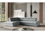 Ecksofa SIT & MORE "Broadway L-Form", grau (hellgrau), B:270cm H:79cm T:213cm, 100% Polyester, Sofas, Ecksofa, mit verstellbaren Kopfteilen, wahlweise mit Bettfunktion