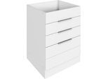 Kochfeldumbauschrank KOCHSTATION "KS-Luhe", weiß (weiß matt, weiß), B:60cm H:82cm T:60cm, MDF, Schränke, Kochfeldumbauschrank, 60 cm breit, hochwertige MDF-Fronten mit waagerechter Lisene