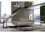 Ottomane EGOITALIANO "Anais, erstklassiges Designsofa, Breite 179 cm, Fußfarbe chrom", beige (safari), Sofas, B/H/T: 179cm x 74cm x 106cm, Leder BACIO, Ottomane rechts, Armlehne links, LEDER -Artikel BULL – Kat. B: Der Artikel BULL ist ein geschliffenes, pigmentiertes und behandeltes Rindsleder mit einer Dicke von 1, 3-1, 5 mm. Dieses Leder zeigt eine ziemlich weiche Hand mit einem halb undurchsic