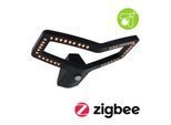 LED Außen-Wandleuchte PAULMANN "Alara IP44 eckig 375x270mm 3000-2200K 10W 230V Anthrazit Metall", grau (anthrazit), B:37,5cm H:19cm T:27cm, Leuchten, LED Außen-Wandleuchte, Smart Home Zigbee 3.0, Bewegungsmelder