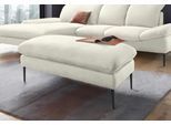 Hocker W.SCHILLIG "enjoy&MORE", weiß (weiß z59), B:106cm H:45cm T:71cm, Chenille-Flachgewebe R66 (85% Polyester, 15% Nylon);Longlife Xtra-Leder Z59: Glattleder mit modischer Prägung. Hautstärke 0, 9 - 1, 1 mm;Stoff S37 (100% Polyester), Hocker, Hocker, Füße schwarz pulverbeschichtet, Breite 106 cm