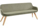 Essbank MUSTERRING "Tavia", grün (oliv, eiche bianco), B:180cm H:87cm T:66cm, 100% PES, Sitzbänke, Essbank, Stativgestell aus Eiche bianco massiv, Breite 180, 200 oder 220 cm
