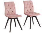 Esszimmerstuhl OTTO HOME "Rania", rosa (rose, wenge), B:45cm H:91cm T:55cm, Holzwerkstoff, Massivholz, Polyester, Stühle, Esszimmerstuhl, mit Massivholzbeinen