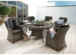 Garten-Essgruppe DESTINY "LUNA", grau, B:60cm H:87cm T:71cm, Obermaterial: 100% Polyester. Füllung: 50% Polyester, 50% Polyurethan, Sitzmöbel-Sets, Garten-Essgruppe, Aluminium, Polyrattan