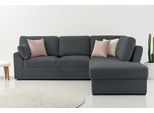 Ecksofa HOME AFFAIRE "Citry", grau (anthrazit), B:242cm H:88cm T:224cm, 100% polyester, Sofas, Ecksofa, Breite 242 cm, Chenille, Bettfunktion, Bettkasten, L-Form