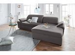 Ecksofa EXXPO - SOFA FASHION "Kyoto, inkl. Kopfteil- und Armteilverstellung, hoher Sitzkomfort", grau (stone), B:278cm H:98cm T:165cm, Sofas, Ecksofa, wahlweise mit Bettfunktion und Bettkasten, hochwertige Bezüge, L-Form
