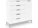 Kombikommode RAUCH "Kommode Türkommode Sideboard Kombikommode FLIPP", weiß (alpinweiß), B:120cm H:111cm T:42cm, Holzwerkstoff, Sideboards, Kombikommode, 1-türig mit 5 Schubladen und Soft-Close-Funktion