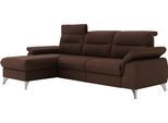 Ecksofa SIT & MORE "Astoria L-Form", braun (dunkelbraun), B:260cm H:91cm T:175cm, 100% Polyester, Sofas, Ecksofa, wahlweise mit motorischer Relaxfunktion