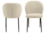 Esszimmerstuhl ACTONA GROUP "Patricia Polsterstuhl", beige (creme, schwarz), B:52cm H:82cm T:57,5cm, 96% Polyester / 4% Acryl, Stühle, Esszimmerstuhl, Wohnzimmerstuhl, (Set, 2 St) Stoffbezug, Stahl Beinen, Sitzhöhe 48 cm