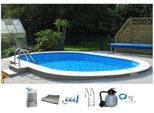 Ovalpool MY POOL BWT "PREMIUM mit blauer Innenfolie", weiß, B:360cm H:120cm L:737cm, Schwimmbecken, Ovalpool, Höhe 120 cm, in verschiedenen Größen