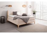 Boxspringbett OTTO HOME "Jelle", beige (natur), B:181cm L:216cm, Komplettbetten, Boxspringbett, zertifizierte, recycelte Bezugsstoffe, verschiedene Ausführungen