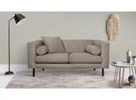 2-Sitzer HOME AFFAIRE "Lillibeth Designsofa mit Wellenunterfederung, Maße B/T/H: 155/74/83 cm", braun (schlamm), B:155cm H:83cm T:74cm, 100% Polyester, Sofas, 2-Sitzer, Zierkissen als Wendekissen, in Samtoptik oder Cord
