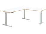 Schreibtisch INNOSTYLE "Memphis Eckschreibtisch, 185x72x177cm (B/H/T)", silber (weiß, artisan eiche, silber matt, weiß, artisan eiche), B:185cm H:72cm T:177cm, Tische, Schreibtisch, Soft Touch Oberfläche, Füße justierbar, Memory Funktion