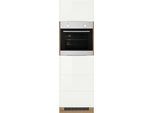 Backofenumbauschrank KOCHSTATION "KS-Brindisi", weiß (weiß hochglanz, wotaneichefarbe), B:60cm H:200cm T:60cm, MDF, Schränke, Backofenumbauschrank, 60 cm breit, 200 cm hoch, viel Stauraum