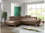 Ecksofa COTTA "Enterprise L-Form", braun (cappuccino), B:277cm H:91cm T:104cm, Softlux-Kunstleder;Luxus-Kunstleder, Sofas, Ecksofa, mit Arm- & Kopfteilverstellung, wahlweise mit Bettfunktion