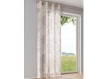 Gardine HEINE HOME Gr. 4, beige (weiß, beige), B:130cm H:245cm, Polyester, Viskose, Gardinen, Gardine