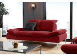2-Sitzer W.SCHILLIG "enjoy&MORE", rot (ruby rot z59), B:202cm H:87cm T:110cm, Chenille-Flachgewebe R66 (85% Polyester, 15% Nylon);Longlife Xtra-Leder Z59: Glattleder mit modischer Prägung. Hautstärke 0, 9 - 1, 1 mm;Stoff S37 (100% Polyester), Sofas, 2-Sitzer, mit Sitztiefenverstellung, Füße Chrom glänzend, Breite 202 cm
