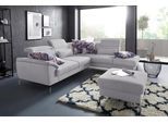 Ecksofa SIT & MORE "Percy L-Form", silber, B:270cm T:235cm, Sofas, Ecksofa, 15 cm Fußhöhe, Sitztiefenverstellung, wahlweise in 2 Fußfarben