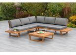 Garten-Essgruppe MERXX "Valparaiso", braun (braun, grau), Eckset, FSC-zertifiziertes Massivholz, Sitzmöbel-Sets, Garten-Essgruppe, Eck-Sitz-Set