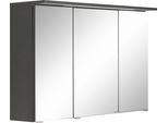 Spiegelschrank WELLTIME "Lucca", grau (graphit), B:100cm H:66cm T:20cm, Holzwerkstoff, MDF, Schränke, Spiegelschrank, mit LED Beleuchtung