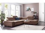 Ecksofa HOME AFFAIRE "Alberto L-Form", grau (taupe), B:272cm H:73cm T:226cm, 90% Polyester, 10% Polyamid;Luxus-Microfaser weich (9)0% Polyester / 10% Polyamid;Luxus-Microfaser Vintageoptik (100% Polyester);Microfaser Antiklederoptik (100% Polyester), Sofas, Ecksofa, mit Kopfteilverstellung, wahlweise mit Bettfunktion
