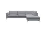Ecksofa FLEXLUX "Fiore, super Sitzkomfort durch Kaltschaum im Sitz, L-Form", grau (sophisto gre), B:273cm H:85cm T:225cm, 100% Polyester, Sofas, Ecksofa, breite Armlehnen, Füße Alu