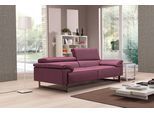 2,5-Sitzer EGOITALIANO "Malika, Designsofa mit hohem Sitzkomfort, edel und bequem", lila (violett), B:216cm H:94cm T:107cm, Leder NUVOLE (Echtes Rindsleder). Halbnatürliches, halbnarbiges Rindsleder mit einer natürlichen Körnung von 1, 2 bis 1, 4 mm. Dieses Leder hat eine weiche, wachsartige Haptik mit mattem Aussehen und einem Wolkeneffekt. Es handelt sich um ein Naturleder, das die ursprüngliche