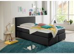 Boxspringbett HOME AFFAIRE "Eliana", grau (anthrazit), B:147cm L:210cm, Komplettbetten, Boxspringbett, inkl. Topper, in 4 Breiten, 3 Matratzenarten und 2 Härtegraden