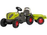 Trettraktor ROLLY TOYS "rollyKid Claas Axos 240 mit Anhänger", grün, Tretfahrzeuge, KinderB:47cm H:52cm T:134cm, Kunststoff, Trettraktor, B:47cm H:52cm T:134cm