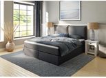 Boxspringbett HOME AFFAIRE "Lysann", grau (anthrazit), B:187cm L:215cm, Komplettbetten, Boxspringbett, 5fach verstellbares Kopfteil, in 4 Breiten, 3 Matratzenarten