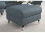 Stauraumhocker SIT & MORE "Grenoble", blau (blau, grau), B:66cm H:48cm T:76cm, Hocker, Stauraumhocker, mit Stauraum und satinierten Füßen
