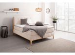 Boxspringbett OTTO HOME "Jelle", beige (natur), B:161cm L:216cm, Komplettbetten, Boxspringbett, zertifizierte, recycelte Bezugsstoffe, verschiedene Ausführungen