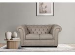 2-Sitzer HOME AFFAIRE "CHARENTE, Chesterfield-Sofa, Wellenfederung, Maße: B/T/H: 147/89/74 cm", beige (creme), B:147cm H:74cm T:89cm, 100% Polyester, Sofas, 2-Sitzer, mit edler Knopfheftung und typischen Armlehnen