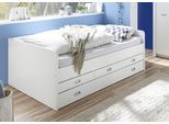 Funktionsbett BEGABINO "Alaska", weiß, B:126cm H:75cm L:206cm, Daybetten, Funktionsbett, mit 2. Schlafgelegenheit