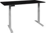 Schreibtisch MÄUSBACHER "Big System Office", silber (silber, flamed wood schwarz, silber, flamed wood schwarz), B:120cm, Tische, Schreibtisch, Breite 120 cm, elektrisch höhenverstellbar