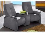 2-Sitzer EXXPO - SOFA FASHION "Tivoli, Kinosofa, bequem", grau (anthrazit), B:207cm H:109cm T:97cm, NaturLeder;Luxus-Microfaser, »Aqua Clean« (50% Polyester, 35% Polyacryl, 15% Polyamid);Softlux-Kunstleder, Sofas, 2-Sitzer, mit Relaxfunktion, integrierter Tischablage und Stauraumfach