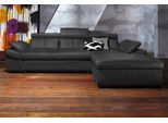 Ecksofa EXXPO - SOFA FASHION "Salerno, Funktionssofa, Breite 280cm, hoher Sitzkomfort, L-Form", schwarz, B:280cm H:77cm T:170cm, Microfaser-Primabelle (100% Polyester);NaturLEDER;Kunstleder;Lederfaserstoff;Luxus-Microfaser Lederoptik, Sofas, Ecksofa, inkl. Kopf- und Armteilverstellung, wahlweise mit Bettfunktion