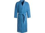 Unisex-Bademantel EGERIA "Topas, ideal für Sauna & Spa, Hotelbademantel, Morgenmantel" Gr. L, blau, L:125cm, Walkfrottee, Hausmäntel, Unisex-Bademantel, für Damen & Herren, in Kimonoform
