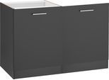 Spülenschrank KOCHSTATION "KS-Kehl", grau, B:120cm H:82cm T:60cm, MDF, Schränke, Spülenschrank, für Geschirrspülmaschine, ohne Arbeitsplatte
